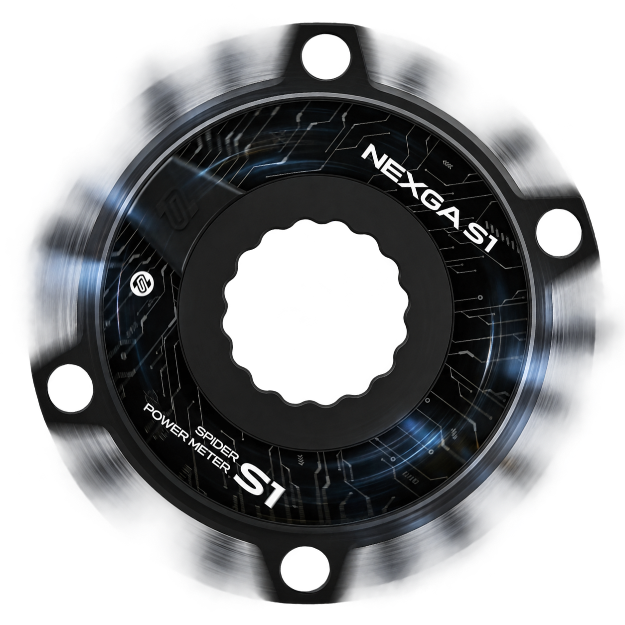 NEXGA S1 盘爪式功率计正面，带旋转拖影效果